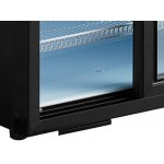 Avantco CSM-4-HC Black Customizable Countertop Display Refrigerator with Sliding Door and Merchandising Panel
