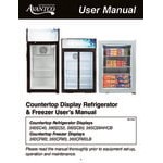 Avantco CSM-4-HC Black Customizable Countertop Display Refrigerator with Sliding Door and Merchandising Panel