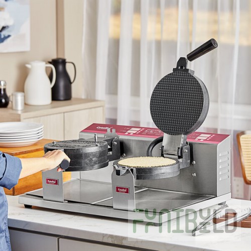 Estella WBMX2A Double Belgian Waffle Maker with Waffle Cone Plate - 120V, 1,820W