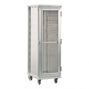 New Age Industrial Heavy-Duty Series 40-Pan Front-Load Full-Size Mobile Aluminum Enclosed Sheet Pan Rack with Clear Door 1290CD