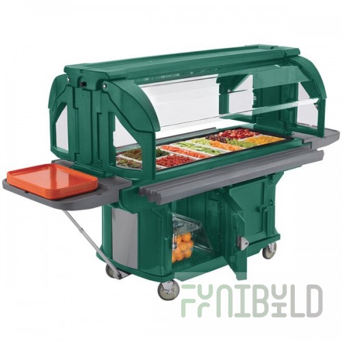 Cambro VBRUHD6519 Kentucky Green 6' Versa Ultra Food / Salad Bar with Storage and Heavy-Duty Casters