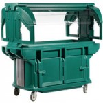 Cambro VBRUHD6519 Kentucky Green 6' Versa Ultra Food / Salad Bar with Storage and Heavy-Duty Casters