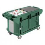 Cambro VBRUHD6519 Kentucky Green 6' Versa Ultra Food / Salad Bar with Storage and Heavy-Duty Casters