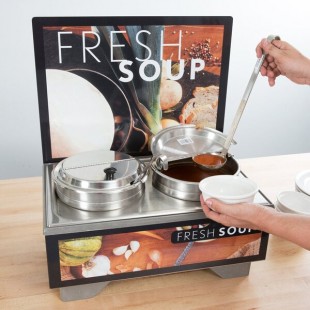 Vollrath 720202102 Tuscan Soup Merchandiser Base with Menu Board and 7 Qt. Accessory Pack - 120V, 1000W