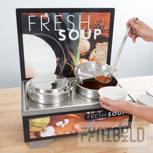 Vollrath 720202102 Tuscan Soup Merchandiser Base with Menu Board and 7 Qt. Accessory Pack - 120V, 1000W