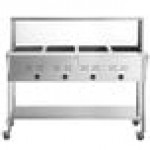 Avantco STE-4MGH Four Pan Open Well Mobile Electric Steam Table with Undershelf and 57