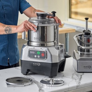 AvaMix Goliath DICE AFPC5SSDC Combination Food Processor with 5 Qt. Stainless Steel Bowl, Continuous Feed, and 4 Discs - 2 hp AvaMix Goliath DICE AFPC5SSDC Combination Food Processor with 5 Qt. Stainless Steel Bowl, Continuous Feed, and 4 Discs - 2 hp