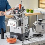 AvaMix Goliath DICE AFPC5SSDC Combination Food Processor with 5 Qt. Stainless Steel Bowl, Continuous Feed, and 4 Discs - 2 hp