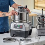 AvaMix Goliath DICE AFPC5SSDC Combination Food Processor with 5 Qt. Stainless Steel Bowl, Continuous Feed, and 4 Discs - 2 hp