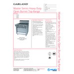 Garland M43S Master Series Liquid Propane 6 Burner 34 Garland M43S Master Series Liquid Propane 6 Burner 34
