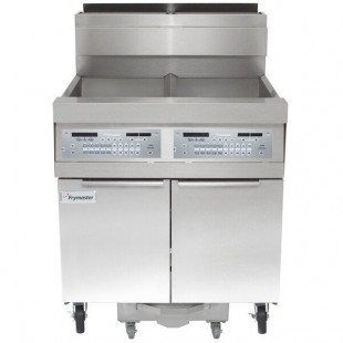 Frymaster SCFHD250G 100 lb. 2 Unit Natural Gas Floor Fryer System with SMART4U 3000 Controls and Filtration System - 200,000 BTU