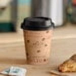 Choice 12 oz. Cafe Print Poly Paper Hot Cup and Lid - 100/Case