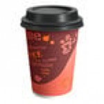 Choice 12 oz. Cafe Print Poly Paper Hot Cup and Lid - 100/Case