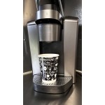 Choice 12 oz. Cafe Print Poly Paper Hot Cup and Lid - 100/Case