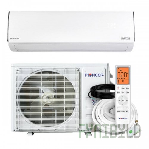Pioneer Diamante Essenza WYT-17 WYT024GLUI17RL High Wall-Mounted Ductless Mini Split AC / Heat Pump System - 17 SEER2, 23,000/22,400 BTU, 208-230V