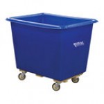 Royal Basket Trucks 10 Cu. Ft. Black Poly Truck with Wood Base and 4 Swivel Casters R08-BKX-PTA-4UNN