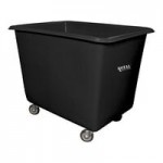 Royal Basket Trucks 10 Cu. Ft. Black Poly Truck with Wood Base and 4 Swivel Casters R08-BKX-PTA-4UNN