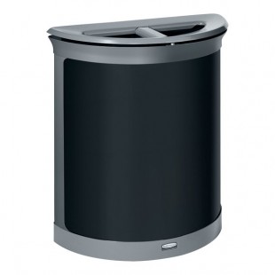 Rubbermaid® Enhance 2172846 11.5 Gallon Pearl Gray Half Round Dual Stream Decorative Trash Can Rubbermaid® Enhance 2172846 11.5 Gallon Pearl Gray Half Round Dual Stream Decorative Trash Can