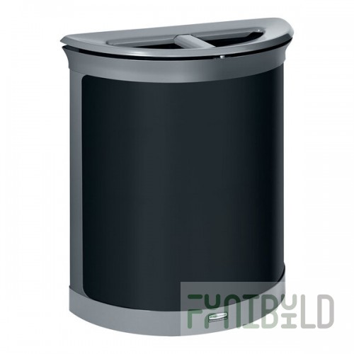Rubbermaid® Enhance 2172846 11.5 Gallon Pearl Gray Half Round Dual Stream Decorative Trash Can
