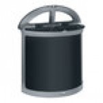 Rubbermaid® Enhance 2172846 11.5 Gallon Pearl Gray Half Round Dual Stream Decorative Trash Can Rubbermaid® Enhance 2172846 11.5 Gallon Pearl Gray Half Round Dual Stream Decorative Trash Can