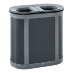 Rubbermaid® Enhance 2172846 11.5 Gallon Pearl Gray Half Round Dual Stream Decorative Trash Can Rubbermaid® Enhance 2172846 11.5 Gallon Pearl Gray Half Round Dual Stream Decorative Trash Can