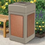 Commercial Zone 720316 StoneTec 42 Gallon Beige Square Decorative Trash Can with Sedona Panels Commercial Zone 720316 StoneTec 42 Gallon Beige Square Decorative Trash Can with Sedona Panels