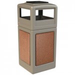 Commercial Zone 720316 StoneTec 42 Gallon Beige Square Decorative Trash Can with Sedona Panels Commercial Zone 720316 StoneTec 42 Gallon Beige Square Decorative Trash Can with Sedona Panels