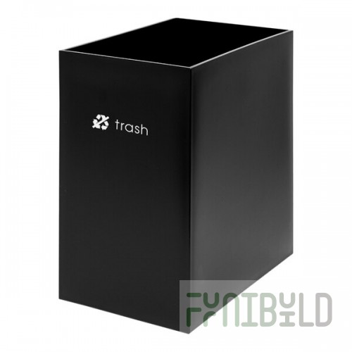 CSL reCollect2 BNBK-23-WH 11 Qt. Black Trash Can with Logo