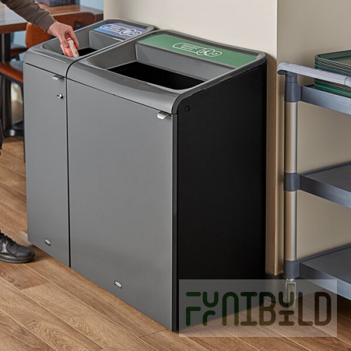Rubbermaid® 1961683 Configure 45 Gallon Stenni Gray 1 Stream Organic Waste Indoor Rectangular Recycling Bin