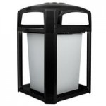 Rubbermaid® FG397500BLA Landmark Series Classic Container Black Square Polycarbonate Dome Top Frame with FG395900 Rigid Plastic Liner 50 Gallon Rubbermaid® FG397500BLA Landmark Series Classic Container Black Square Polycarbonate Dome Top Frame with FG395900 Rigid Plastic Liner 50 Gallon
