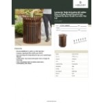 Lancaster Table & Seating 36 Gallon Heavy-Duty Round Brown Steel Slatted Outdoor Trash Can with Flat Lid