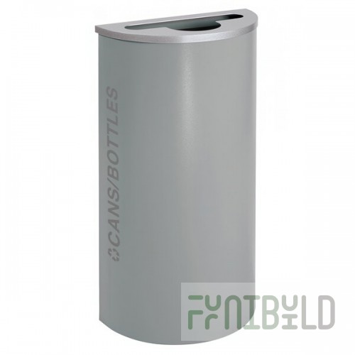 Ex-Cell Kaiser RC-KDHR-C BT-HMG Black Tie Kaleidoscope Hammered Gray Half Round 8 Gallon Cans / Bottles Receptacle