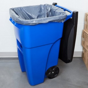 Rubbermaid® FG9W2700BLUE 50 Gallon Blue Wheeled Rectangular Trash Can with Lid Rubbermaid® FG9W2700BLUE 50 Gallon Blue Wheeled Rectangular Trash Can with Lid