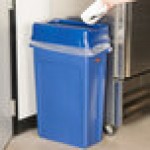 Rubbermaid® Slim Jim 92 Qt. / 23 Gallon Blue Rectangular Trash Can with Blue Drop Shot Lid Rubbermaid® Slim Jim 92 Qt. / 23 Gallon Blue Rectangular Trash Can with Blue Drop Shot Lid