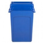 Rubbermaid® Slim Jim 92 Qt. / 23 Gallon Blue Rectangular Trash Can with Blue Drop Shot Lid Rubbermaid® Slim Jim 92 Qt. / 23 Gallon Blue Rectangular Trash Can with Blue Drop Shot Lid