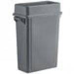 Lavex 16 Gallon Gray Slim Rectangular Trash Can with Drop Shot Lid Lavex 16 Gallon Gray Slim Rectangular Trash Can with Drop Shot Lid