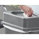 Lavex 16 Gallon Gray Slim Rectangular Trash Can with Drop Shot Lid Lavex 16 Gallon Gray Slim Rectangular Trash Can with Drop Shot Lid