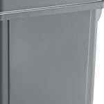 Lavex 16 Gallon Gray Slim Rectangular Trash Can with Drop Shot Lid Lavex 16 Gallon Gray Slim Rectangular Trash Can with Drop Shot Lid