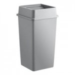 Lavex 16 Gallon Gray Slim Rectangular Trash Can with Drop Shot Lid Lavex 16 Gallon Gray Slim Rectangular Trash Can with Drop Shot Lid