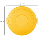 Carlisle 84105604 Bronco 55 Gallon Yellow Flat Round Trash Can Lid Carlisle 84105604 Bronco 55 Gallon Yellow Flat Round Trash Can Lid
