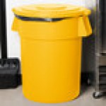 Carlisle 84105604 Bronco 55 Gallon Yellow Flat Round Trash Can Lid Carlisle 84105604 Bronco 55 Gallon Yellow Flat Round Trash Can Lid