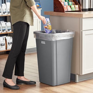 Lavex 25 Gallon Gray Square Trash Can