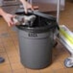 Lavex 20 Gallon Gray Round Commercial Trash Can and Lid Lavex 20 Gallon Gray Round Commercial Trash Can and Lid