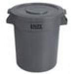 Lavex 20 Gallon Gray Round Commercial Trash Can and Lid Lavex 20 Gallon Gray Round Commercial Trash Can and Lid