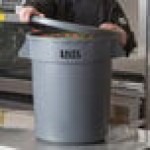 Lavex 20 Gallon Gray Round Commercial Trash Can and Lid Lavex 20 Gallon Gray Round Commercial Trash Can and Lid