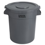Lavex 20 Gallon Gray Round Commercial Trash Can and Lid Lavex 20 Gallon Gray Round Commercial Trash Can and Lid