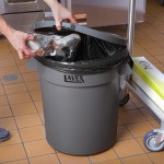 Lavex 20 Gallon Gray Round Commercial Trash Can and Lid Lavex 20 Gallon Gray Round Commercial Trash Can and Lid