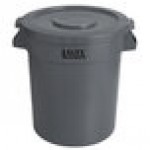 Lavex 20 Gallon Gray Round Commercial Trash Can and Lid Lavex 20 Gallon Gray Round Commercial Trash Can and Lid