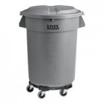 Lavex 20 Gallon Gray Round Commercial Trash Can and Lid Lavex 20 Gallon Gray Round Commercial Trash Can and Lid