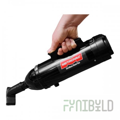 MetroVac CHV-B4 Black Steel 3-Speed Cordless Handheld Canister Vacuum Cleaner with Battery, Charger, and Tool Kit - 250W